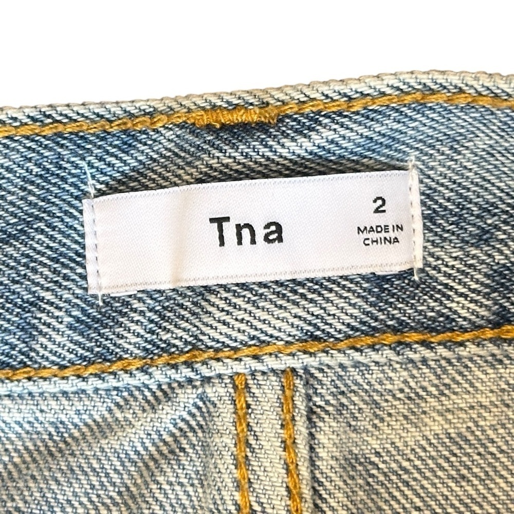 NWT Aritzia Tna Hiroshi Denim Mini Skirt in Light Vintage Blue Women’s 2 - Picture 4 of 5